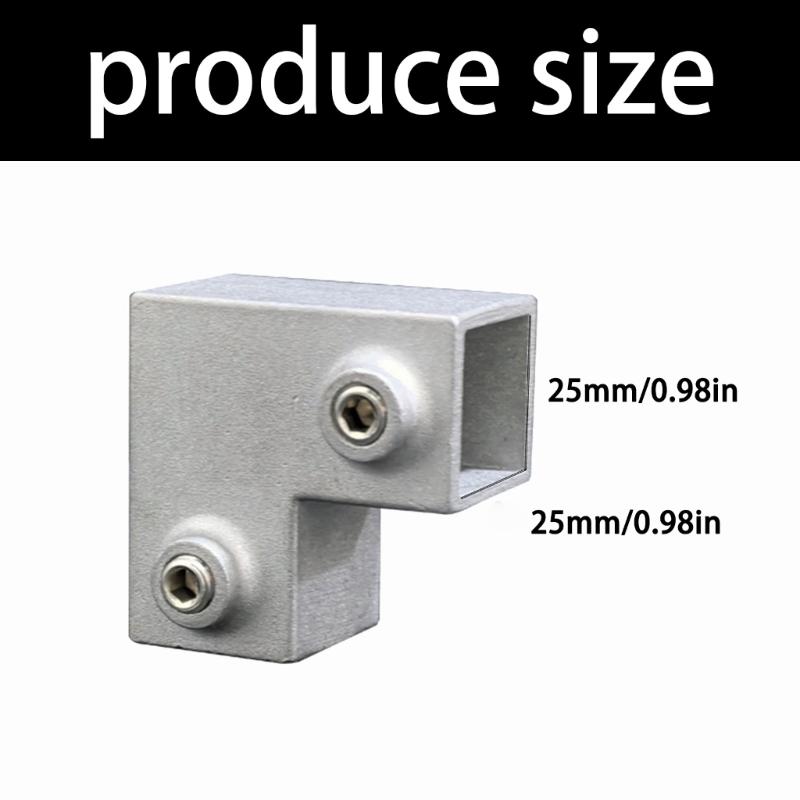 Multipurpose 25X25mm Square Tube Adapter Connector Accessories Aluminum Alloy 3 Way Elbow Pipe Fitting Easy To Install