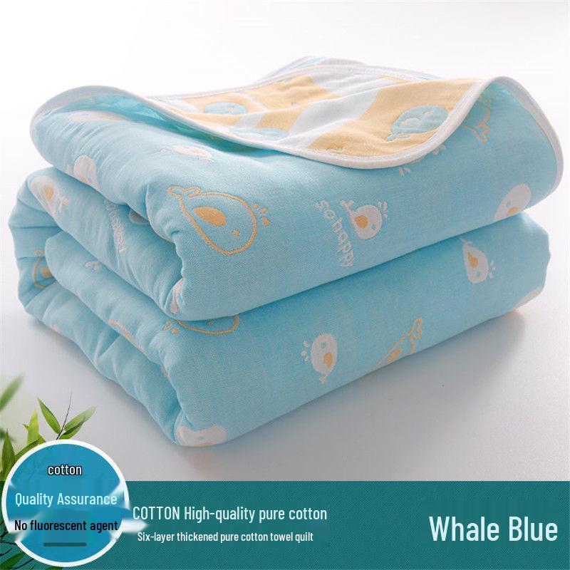 Soft Pure Cotton Gauze Quilt: Baby Swaddle, Stroller & Sofa Blanket