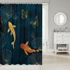 Koi Fish Shower Curtain Japanese Style Bath Curtain Boys Girls Ocean Marine Lotus Leaf Bathroom Shower Curtain Set Waterproof