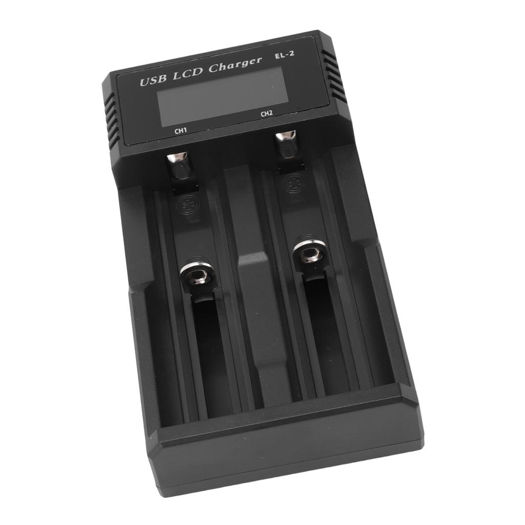 Battery Charger 2 Bay LCD Display Multiple Guard USB Charging Smart Battery Charger for 3.7V