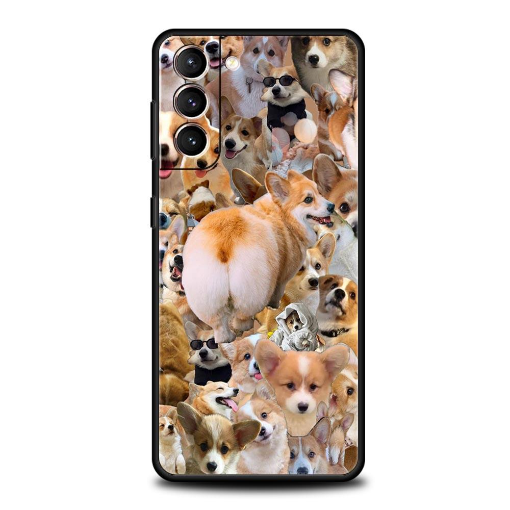 Cute Corgi Dog Phone Case Cover for Samsung Galaxy S26 S25 S24 S23 S22 S20 S21 FE Ultra S25 Edge Plus 5G Soft TPU Shell Fundas