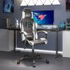 Gaming Chair Black and White Faux Leather