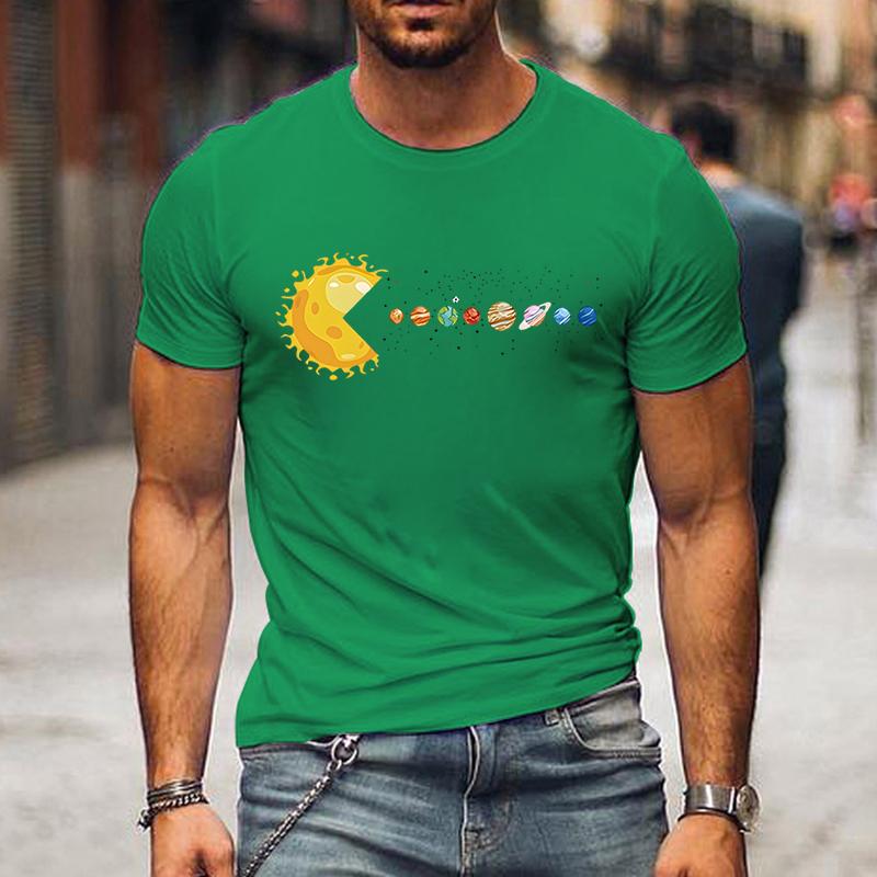 Solar System Funny Planet Sun and Astrology T-shirt Herr Kortärmad T-shirt för Herr Street Shirts Toppar Oversized Herr Tee Shirt