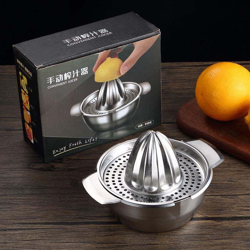 Stainless Steel Manual Lemon & Orange Juicer - Hand-Press & Multi-functional Extractor