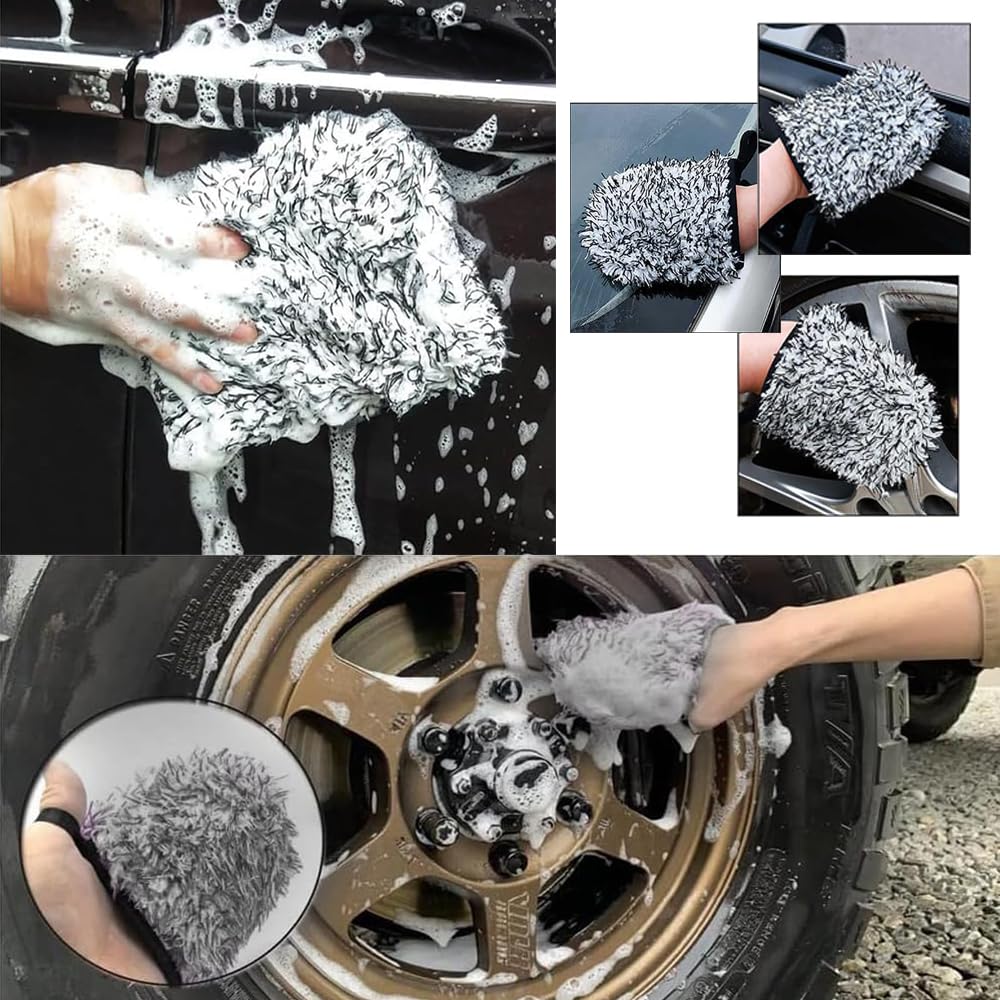 Car Wash Mitt, Wheel Mitt, Car Wash Gloves, Microfiber, Car Wash Sponge, Multi-functional Car