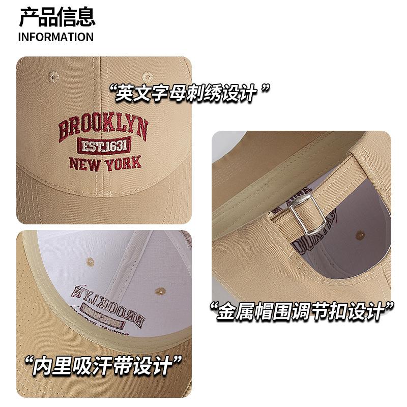 Soft Top Baseball Cap Women's Spring and Autumn English Embroidery Sunscreen Visor Hat Versatile Face Small Cap Men