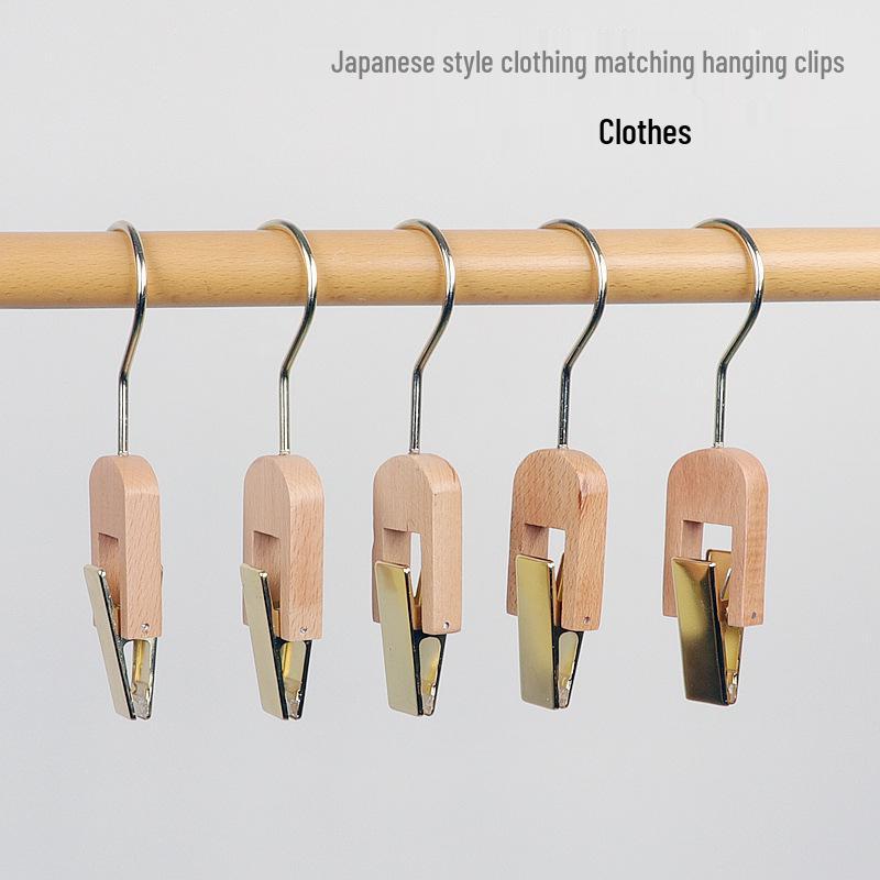 Solid Wood Acrylic Clip Hanger for Clothing Stores – Perfect for Children's Wear, Women's Wear, Pants, Scarves, Hats, and Socks.