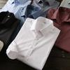 Bamboo Fiber! Elastic Non-Ironing! Foreign Trade Men's Clothing Factory Cut the Tag Off Tail Goods Casual Solid Long Sleeve Shirts Shirt Men