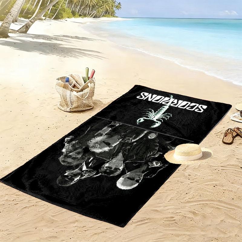 Scorpions Print Beach Towel, Large Soft Quick Dry Towel for Beach Camping Swimming