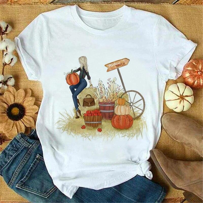 Weißes Sommer Damen T-Shirt Play Trick Art Druckdesign Übergroß Kurzarm Komfort Damen T-Shirt Y2K Grafik ALLERHEILIGENTAG