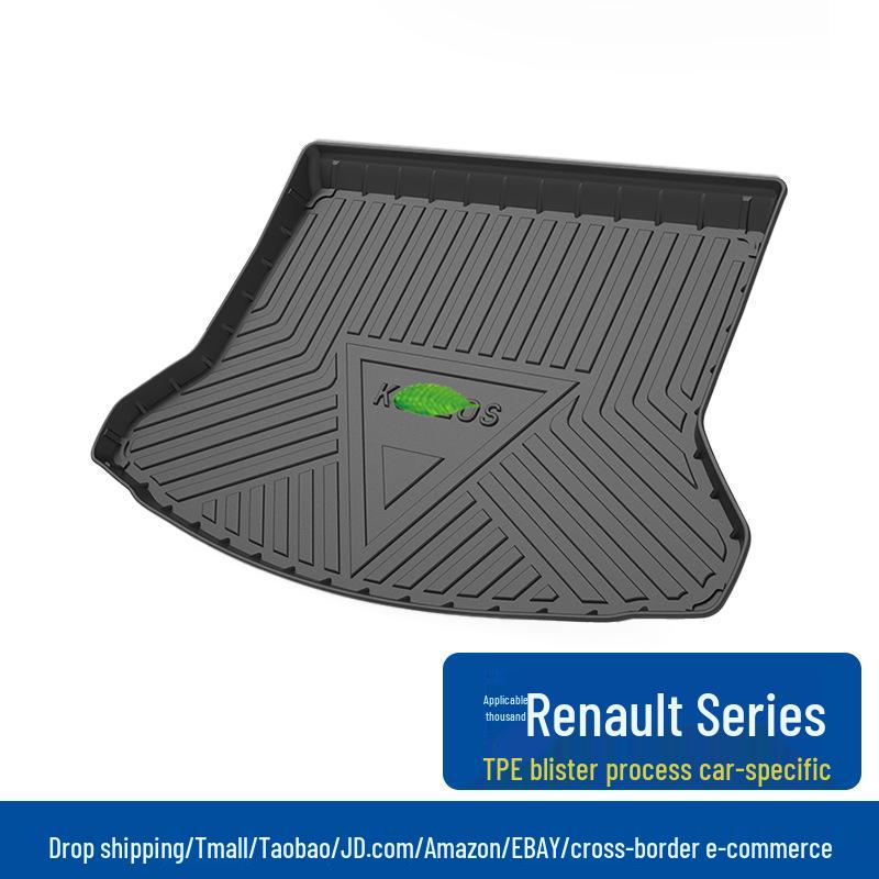Waterproof TPE Trunk Mat for Renault: Koleos, Binyue, Captur, Fluence, Logan, Duster, Sandero