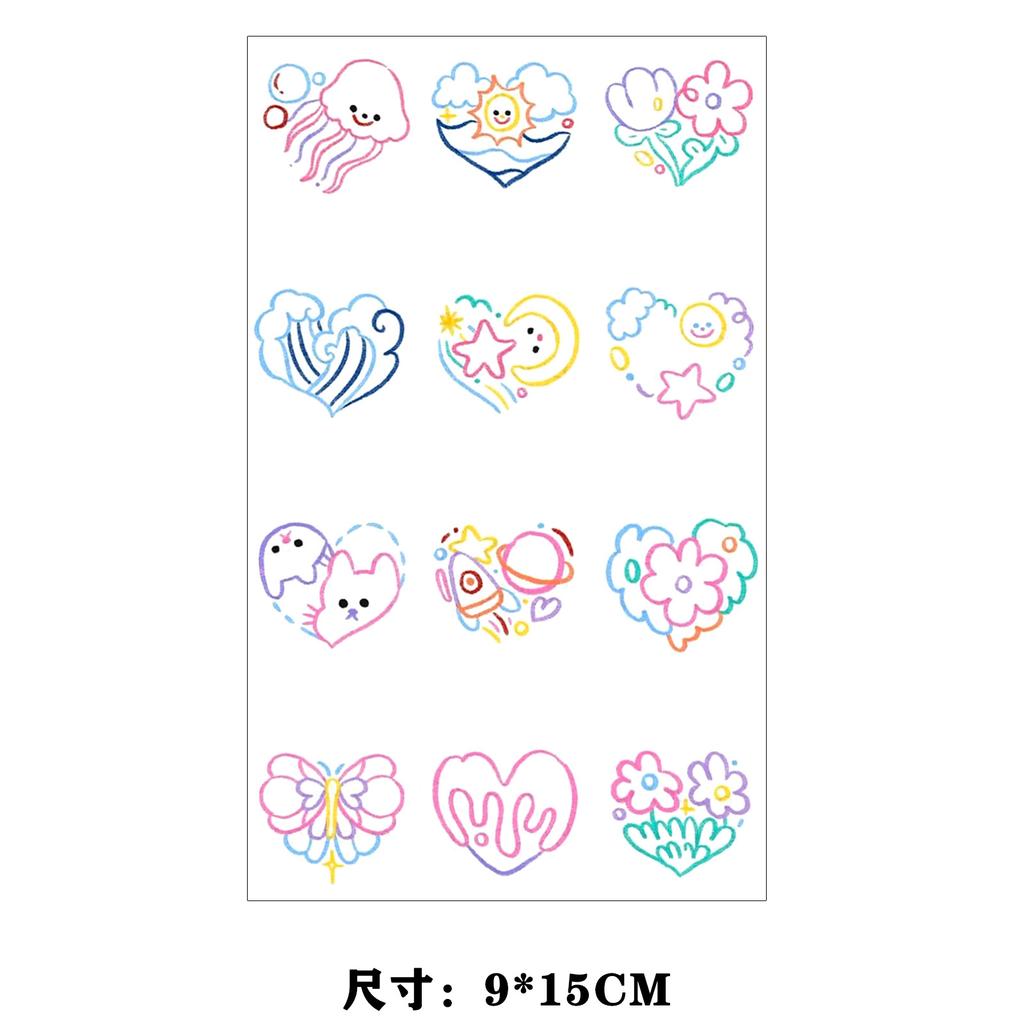 Dopamine Color Butterfly Animal Love Star Fireworks Small Picture Finger Tattoo Sticker