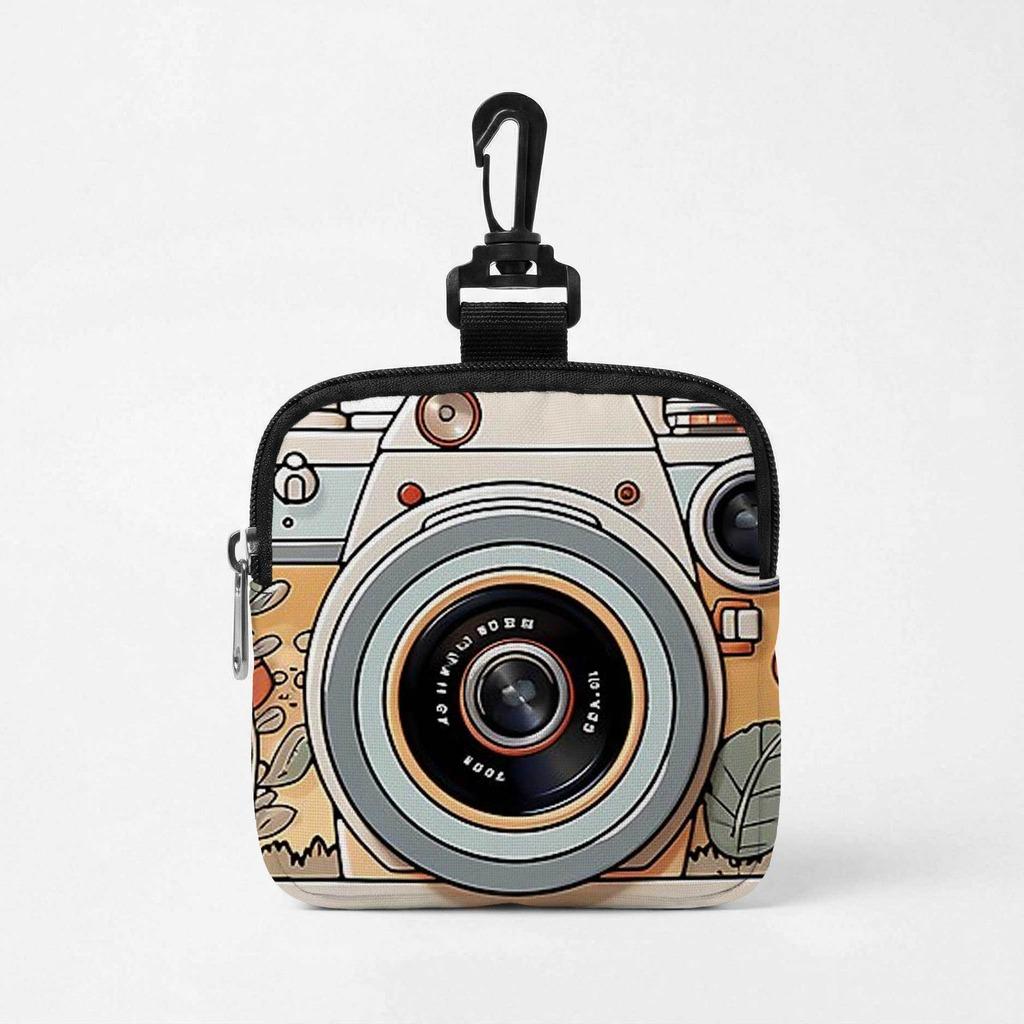 

Portable Mini Camera Lens Storage Bag Waterproof Polyester Pouch Small Wallet Keychain Holder With Snap Hook Earphone Case