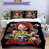 3 piezas El Juego de Funda Nórdica Definitivo de Muñeco de Terror Chucky (1 Funda de edredón + 2 Fundas de almohada Sin relleno), Impresión de Alta Definición para el Hogar y D