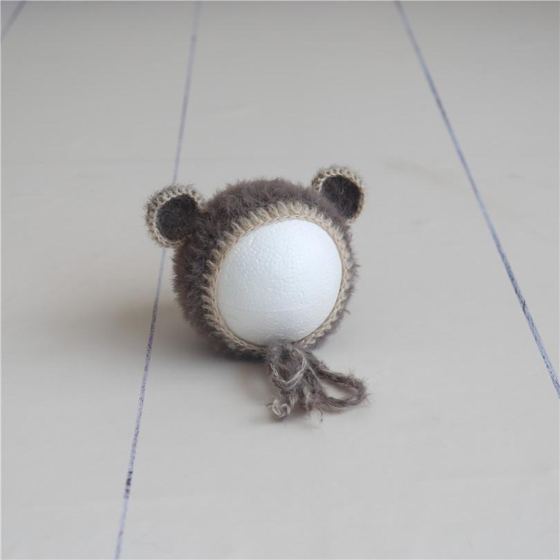Hand Knitted Crochet Angora Wool Baby Elf Hat Newborn Coming Home Bonnet Beanie for Photography Props