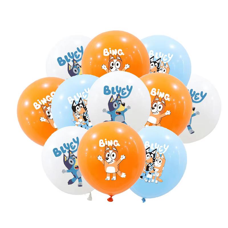 

10pcs 12inch Bluey Dog Latex Balloons Collection Blue Bingo Dog Family Birth Date Celebration Children Playthings Cartoon Balloons Infant Shower 12INCH