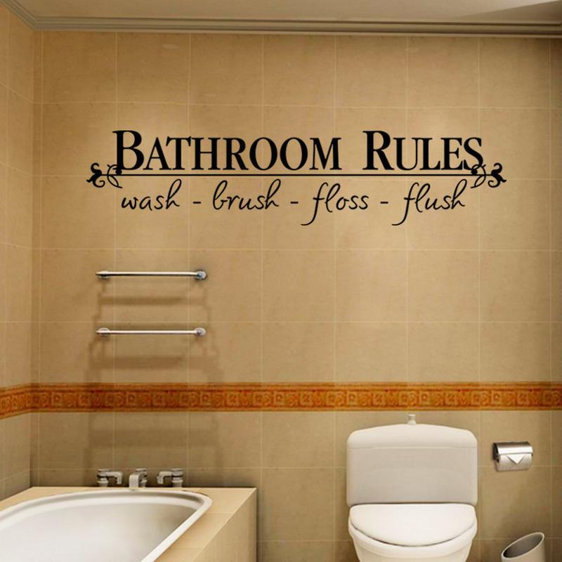 English Rumor Wall Stickers Bathroom Rules Bathroom Creative Decorative Stickers