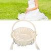 Wedding Flower Basket Elegant Lace Trim Flower Basket with Bow Decoration for Celebration Prop