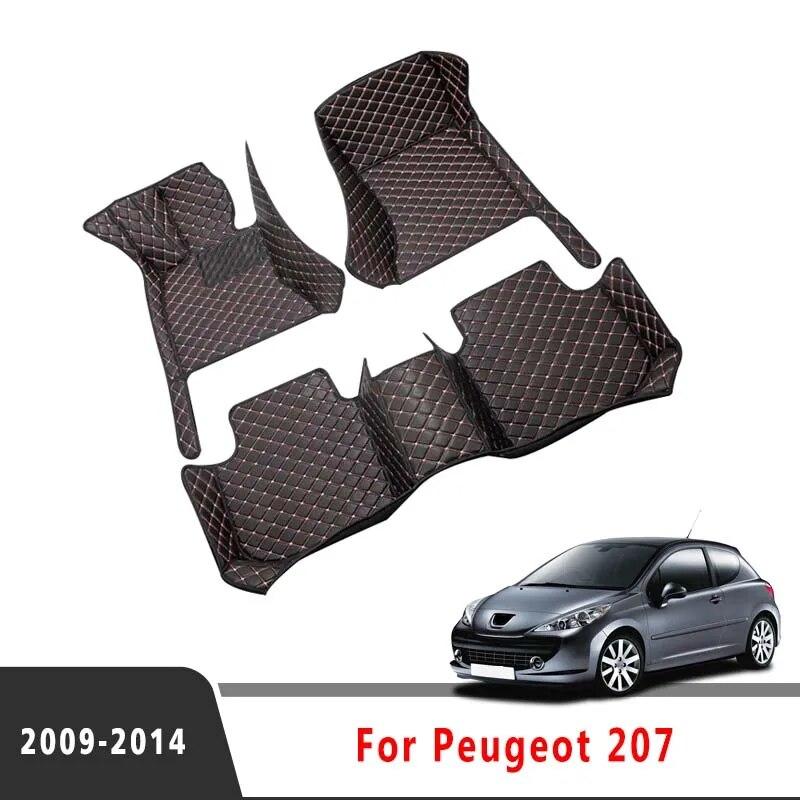 

Автомобильные коврики с левым рулем для Peugeot 207 2014 2013 2012 2011 2010 2009, аксессуары для интерьера, Стайлинг, защита ковров на заказ
