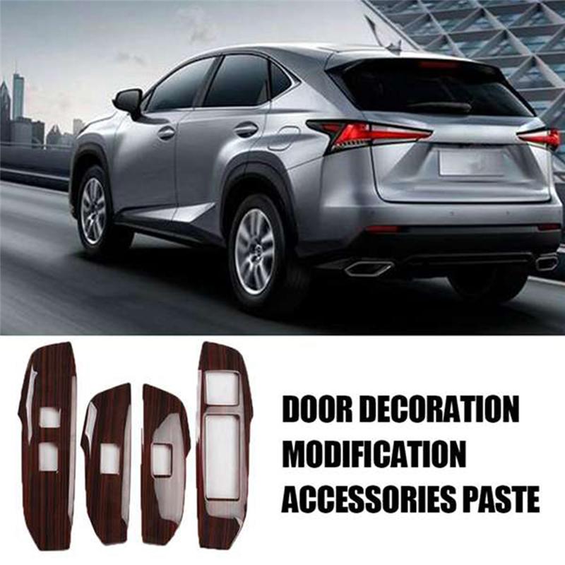 4PCS Car Window Switch Panel Adjust Cover Trim Stickers Window Button Decoration for LEXUS NX 300H 200T LHD B