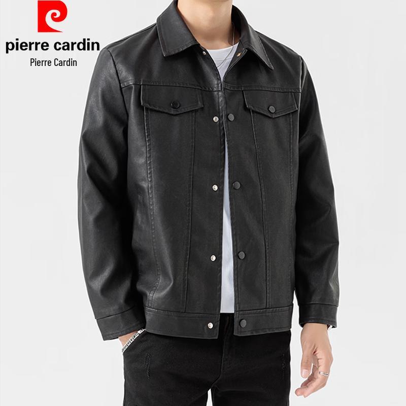 Pierre Cardin Men's Faux Leather Biker Jacket