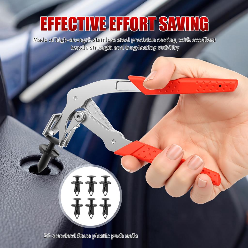 Car Clip Removal Pliers Stainless Steel Panel Clip Removal Pliers Spring Loaded Panel Cars Clip Pliers for Automotive Fasteners