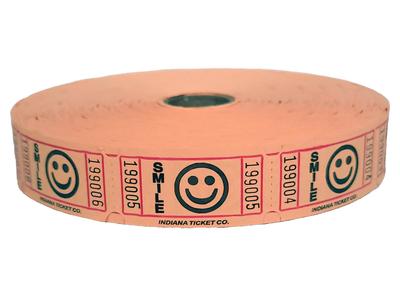 Raffle Ticket Smile 2000 Orange Tickets/Roll
