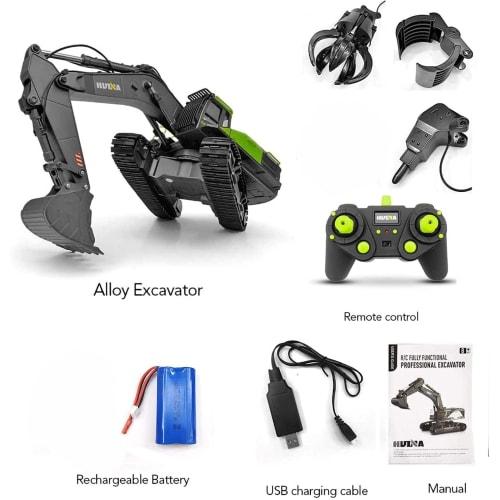 Yitong Radio-Controlled Excavator, September 2020 Model, Alloy Edition, RC Excavator, 2.4GHz Wireless, 22-Channel Power Shovel, Swivel, Equipped with