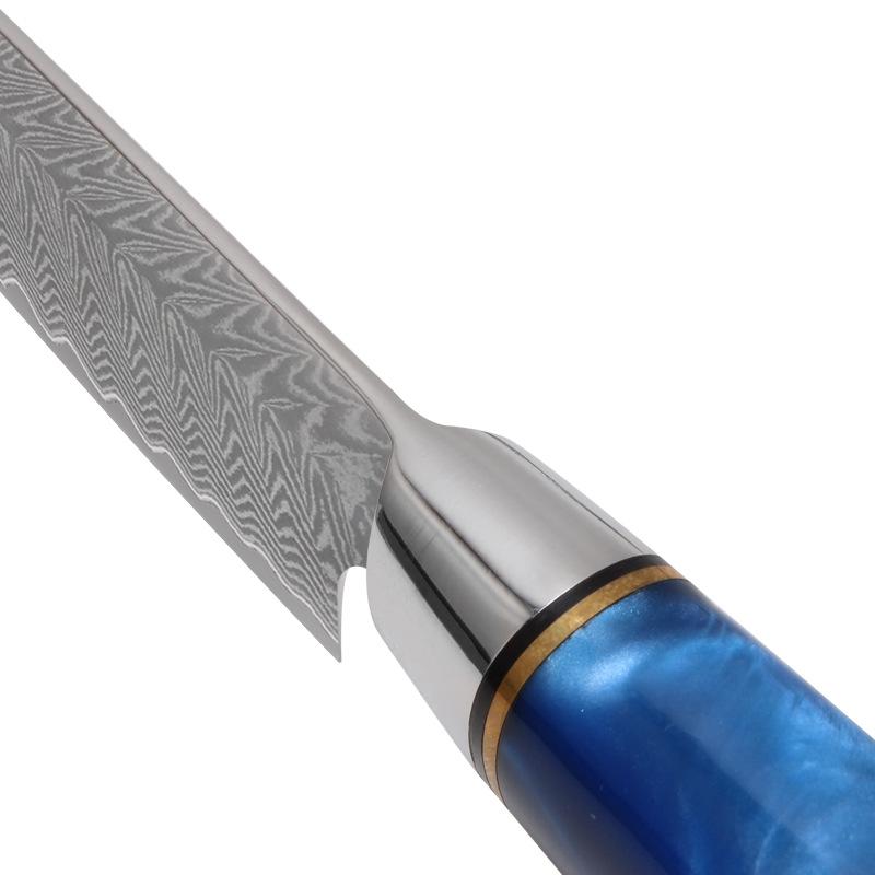 8-inch Damascus Chef's Knife Resin Handle 67 Layers Stainless Steel Kitchen Blade Knife Meat Cutting Kitchen Knives
