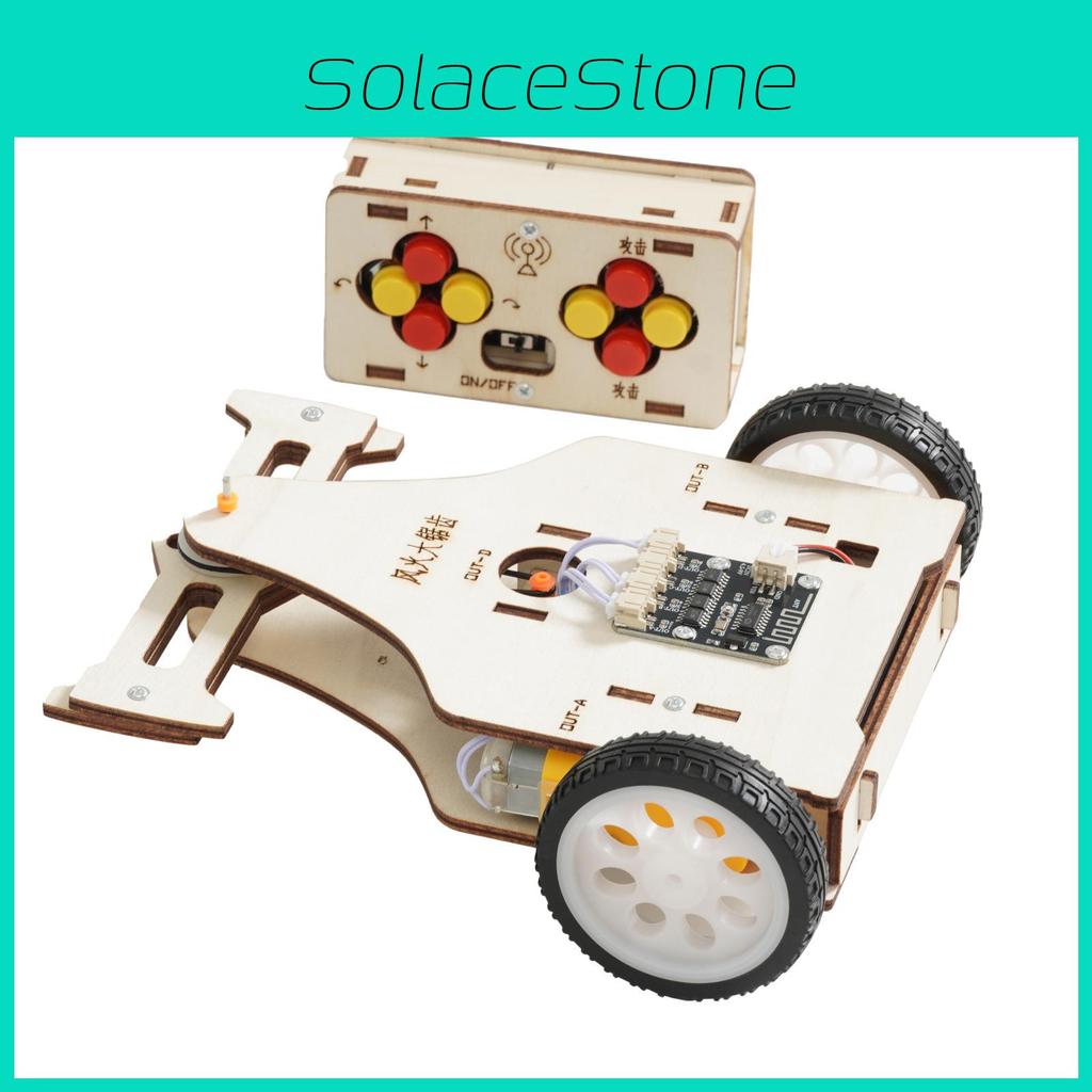 Wooden Remote Assembled Controlled Combat Vehicle With Rotating Sawtooth Toy Set