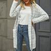 GMXIA Damenmode Casual Plaid Print Herbst Winter Langarm Strickjacken Pullover Mantel