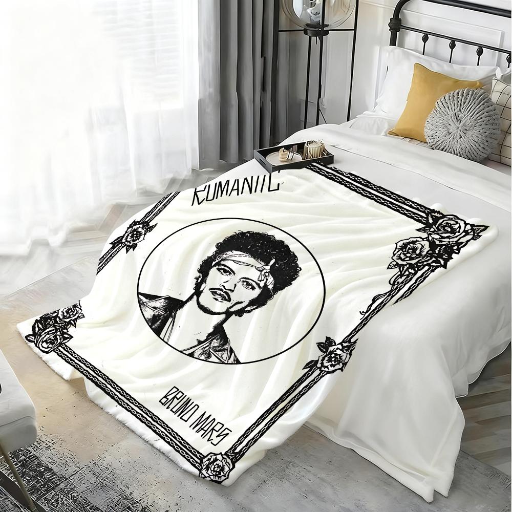 Cantante Bruno Mars Album The Romantic Throw Coperta Plaid in Flanella per Bambini Morbida Calda Antistatica Lavabile per Tutte le Stagioni