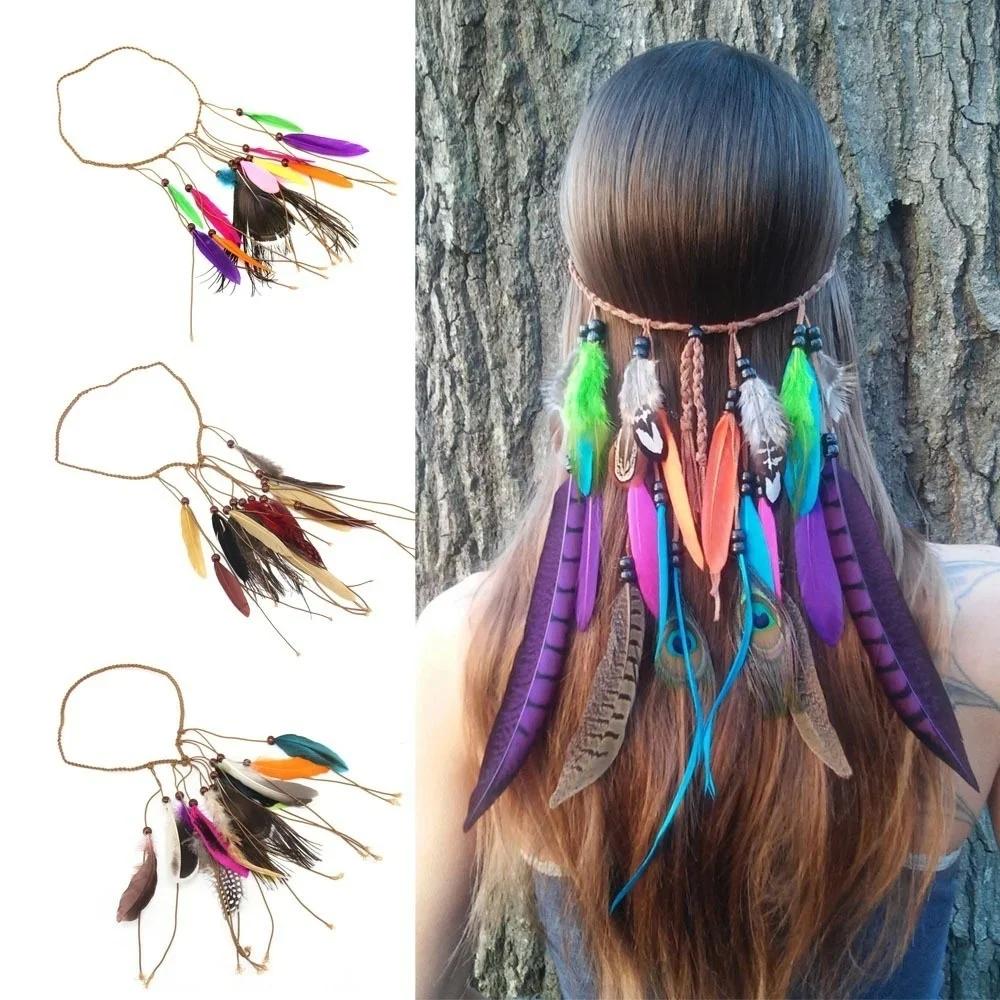 Bohemian Stirnband Federkopfschmuck Mode Haaraccessoires Vintage Quaste Feder Stirnband Party Dekoration