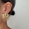European and American Geometric Metallic Stud Earrings - Creative and Unique Style for Women