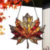 Maple Leafs Dyed Acrylic Window Decoration Fall Maple Leaves Light Catcher Ornament Window Sun Catcher Thanksgiving Decoration