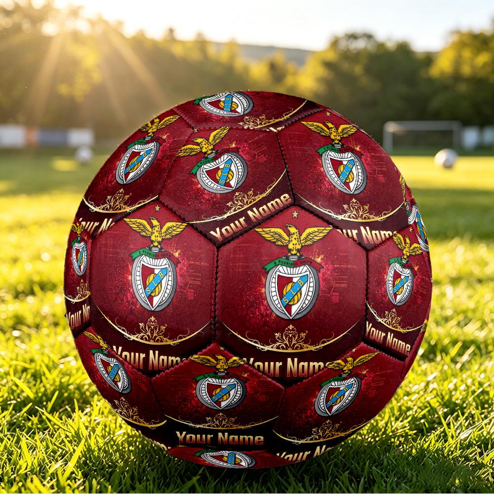 Personalized Size 5 Football Benfica Pattern Outdoor Game Sports Ball Gift