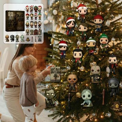 Yousheng The Walking Dead 22. Jubiläum Adventskalender Weihnachtsbaumschmuck 24-Tage Countdown Box Acrylanhänger Feiertagsdeko für Kinder Familie