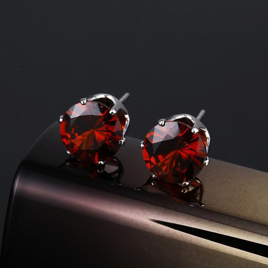 Yousheng 1 Pair Stud Earrings, Four-Claw Cubic Zirconia Sparkling Ear Studs, Women Earrings for Versatile Daily Wear Jewelry