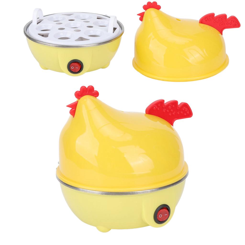 Electric Egg Cooker Multifunction Chicken Shape Rapid Egg Boiler 7 Egg Capacity Automatic Shut Off