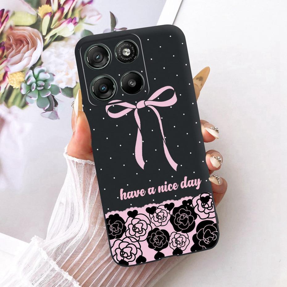 Modne etui na telefon z literami dla Motorola Moto G77 G67 Tylna osłona dla MOTO G67 G77 5G Miękkie czarne silikonowe etui