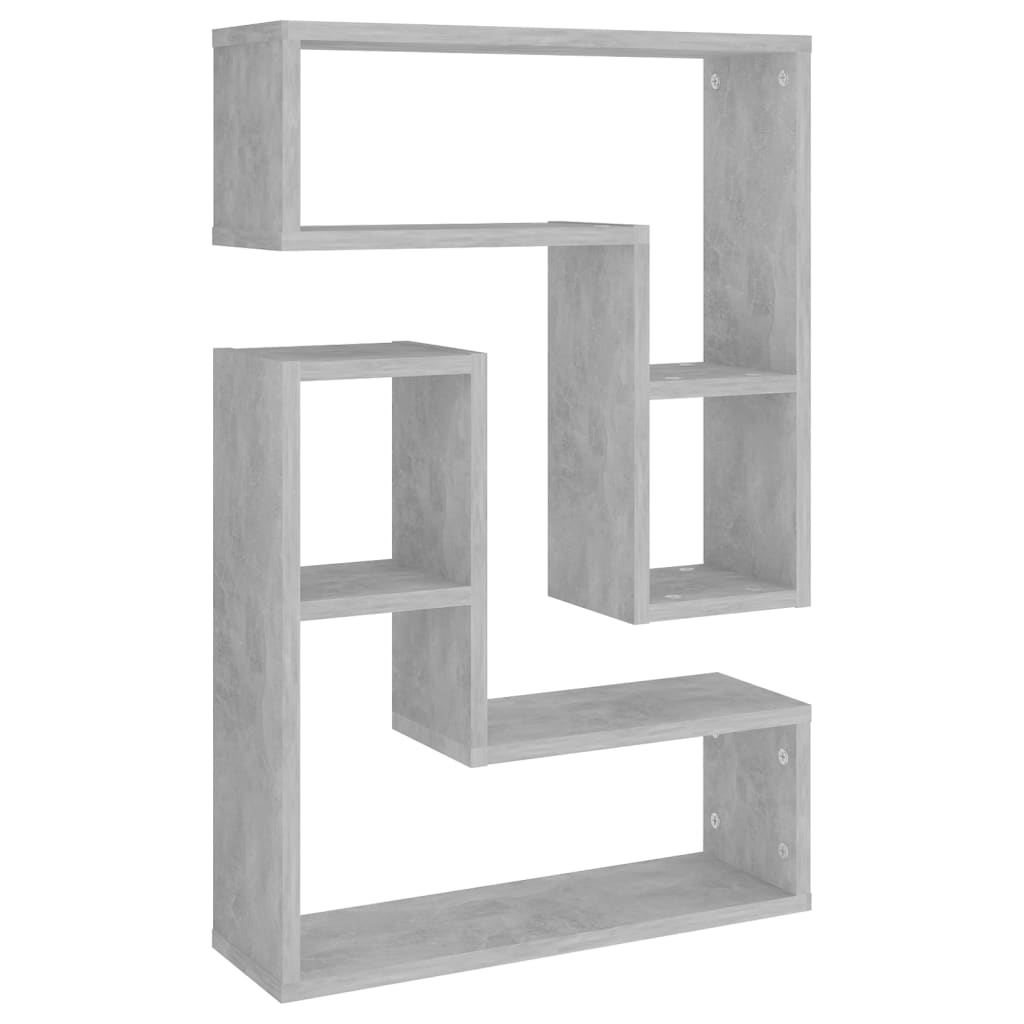 Wall Shelves 2 Pcs. Concrete Grey 50x15x50 cm Engineered Wood