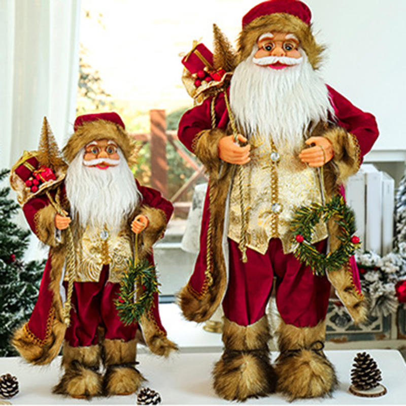 Creative Christmas Standing Figurine Ornaments for Xmas Decoration Festival Santa Claus Standing Decor