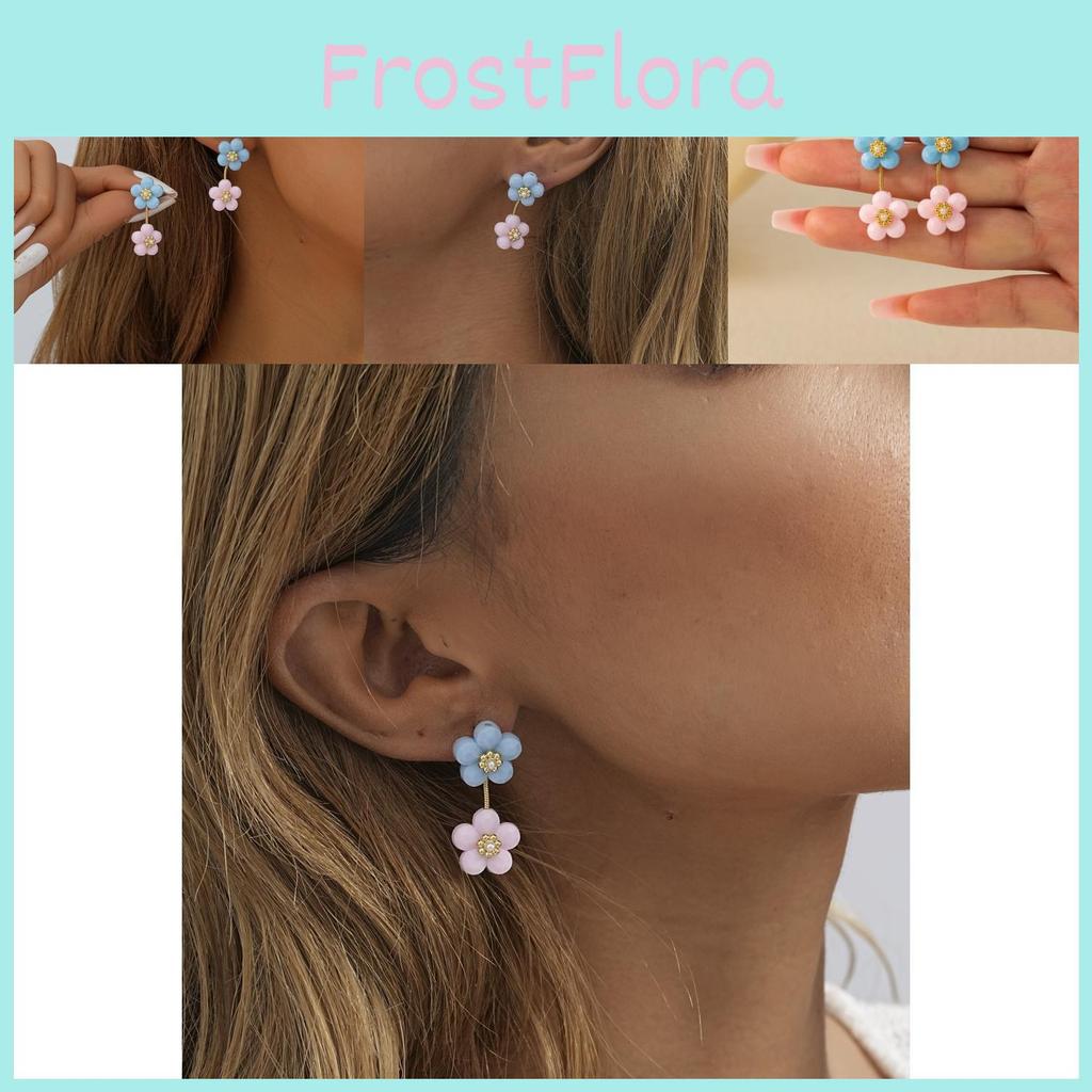 Elegant Resin Flower Earrings For Women Chic Geometric Design Fashion Jewelry