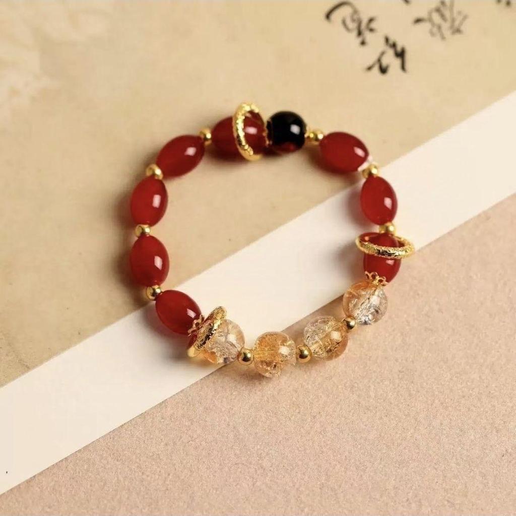 Charming Pink Crystal Floral Bracelet - Court Style Dream Gift for Girlfriend