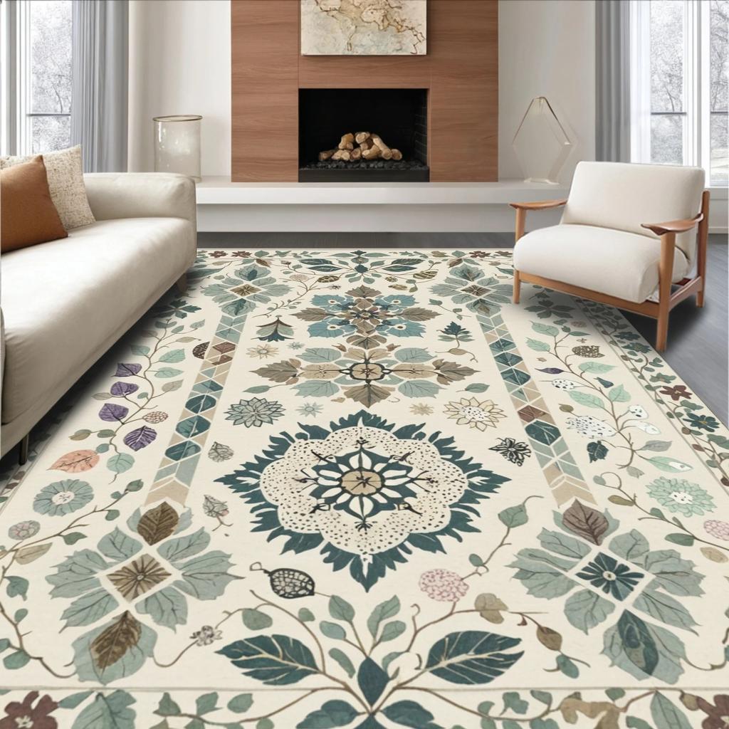 European Classical Butterfly Carpet Living Room Sofa Coffee Table Carpet Dirt Resistant Bedroom Thick Floor Mat