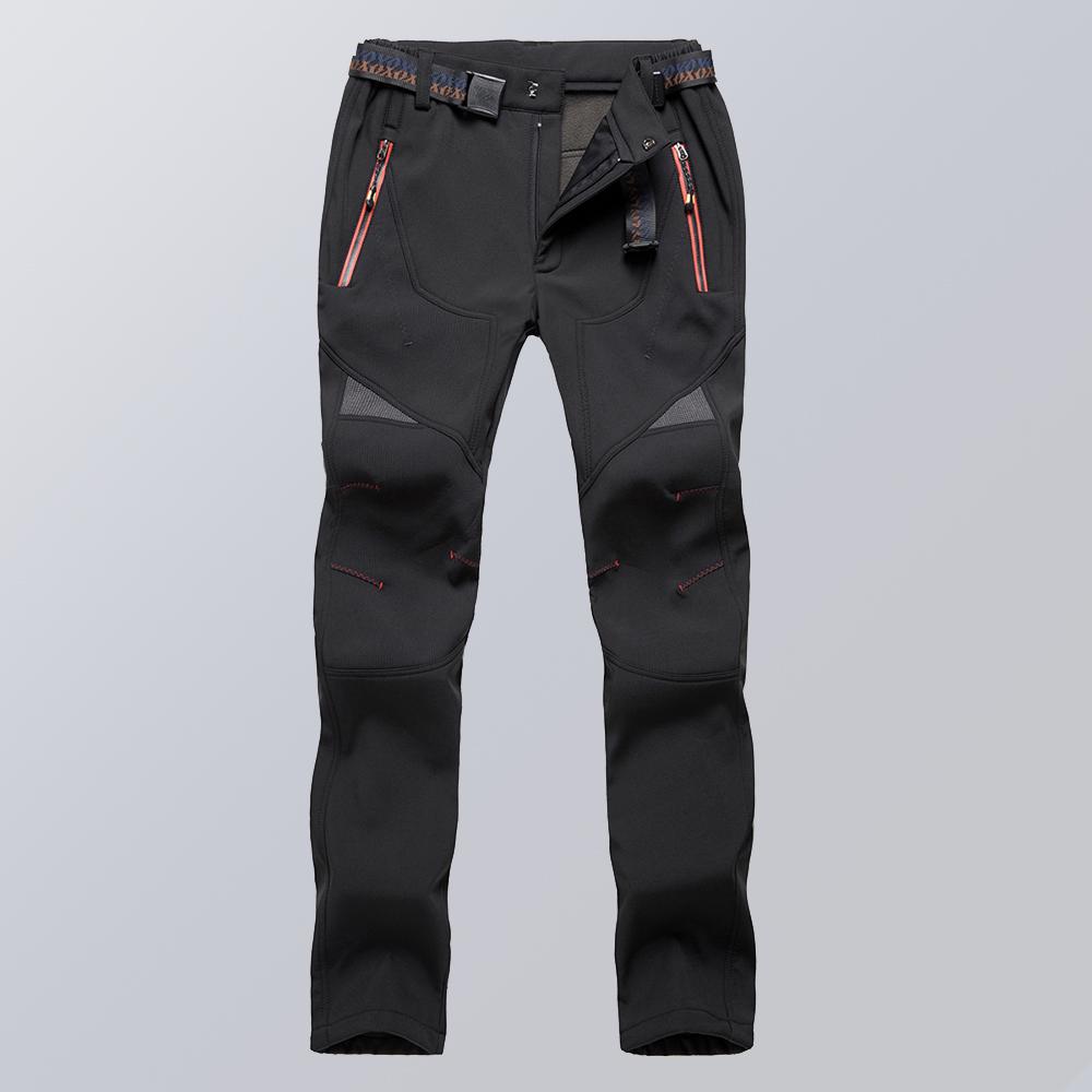 Women's Hiking Pants Fleece Removable Waterproof Windproof Mountain Trousers with Zipper Pockets Outdoor Camping Fishing Winter