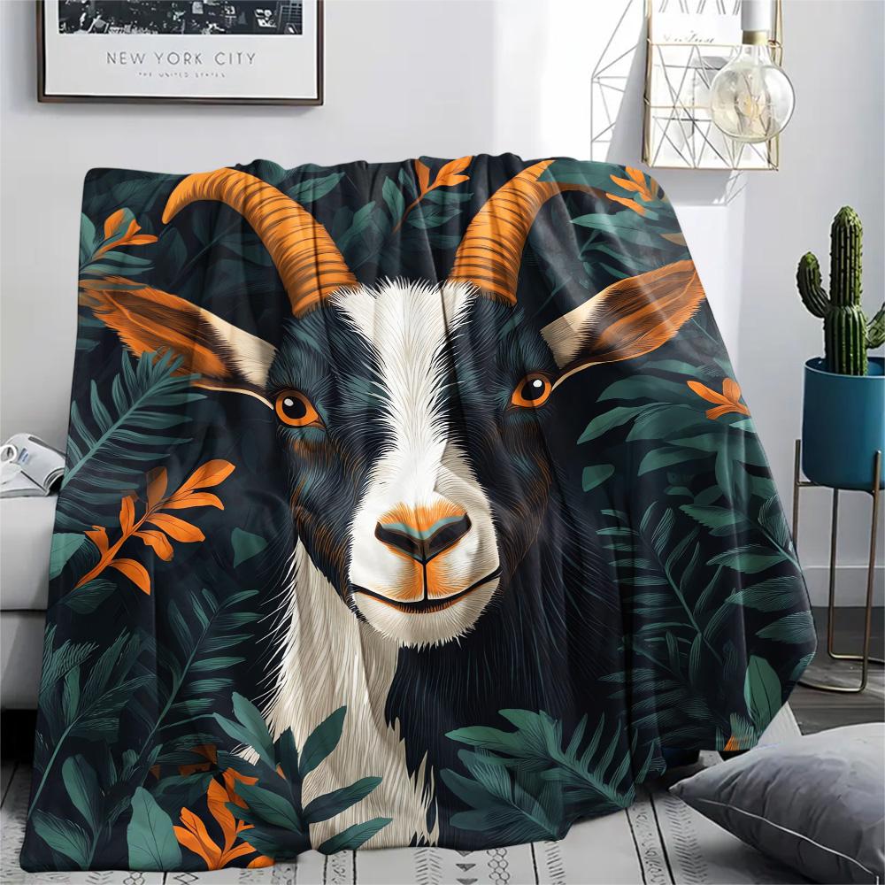 Sheep Print Flannel Blanket, High quality Comfortable for All Seasons, Home Decor, Warmth and Comfort, Perfect for Christmas Gifts