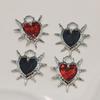 Elegant Heart Shaped Rhinestones Earrings And Necklace Pendant Set Alloy Jewelry Craft Findings Punk Accessories