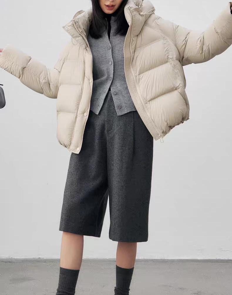 Women Hooded Down Jacket Winter Splicing Waterproof Thicking Warm Jackets