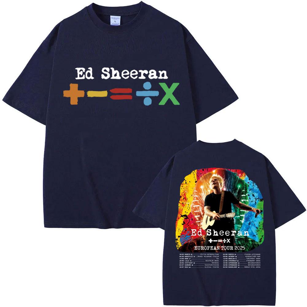 Ed Sheeran European Concert Tour 2025 T Shirt Men Women Fashion Vintage Summer T-shirts 100% Cotton Casual Oversized Tee Shirt